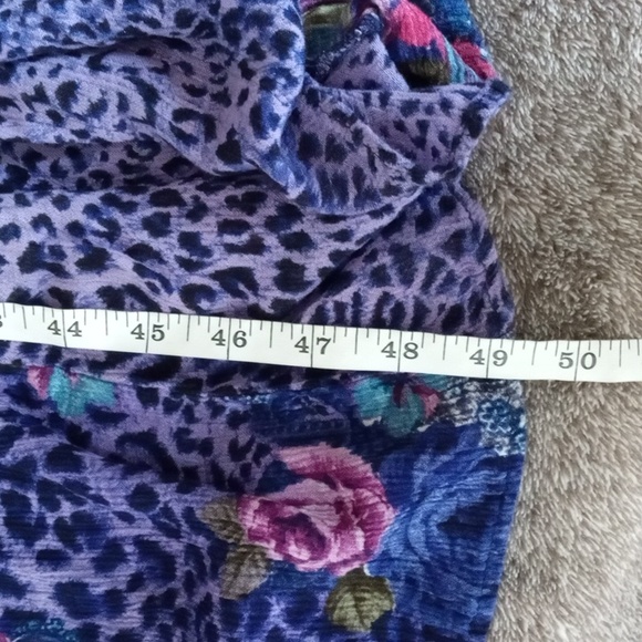 Vintage 90s Mixed Print Rayon Dress - Picture 5 of 9